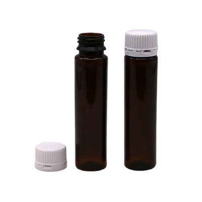 20ML/20CC тонкая гладкая янтарная пластиковая бутылка для пероральной жидкости с предохранительной крышкой для жидкой медицины
