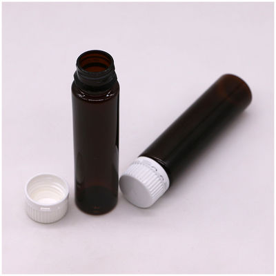 20ML/20CC тонкая гладкая янтарная пластиковая бутылка для пероральной жидкости с предохранительной крышкой для жидкой медицины