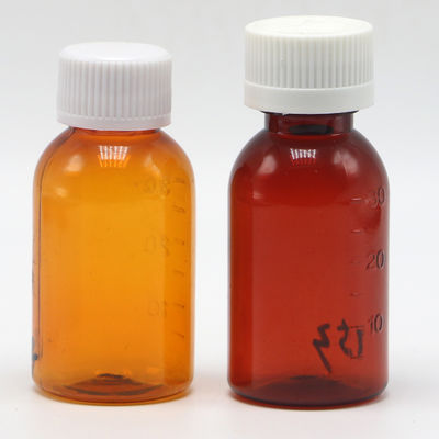 GMP Pharmaceutical 30ml PET Amber Пластиковая жидкая бутылка с защищенной от поддела крышкой