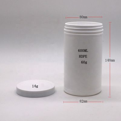 600 мл 20 унций ПЭТ пустые HDPE прямые круглые пластиковые порошковые медицинские контейнеры с винтовой крышкой