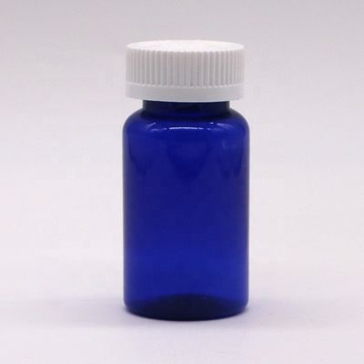 2OZ/ 60ml/ CC Синяя пластиковая капсульная бутылка с винтовой крышкой из ПЭТ-материала 32 мм
