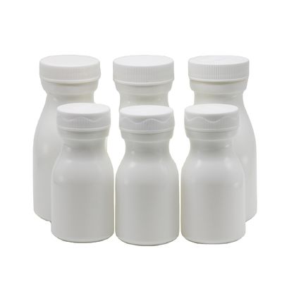 Белая пластиковая бутылка из 60 мл HDPE для удобного хранения твердых таблеток и капсул