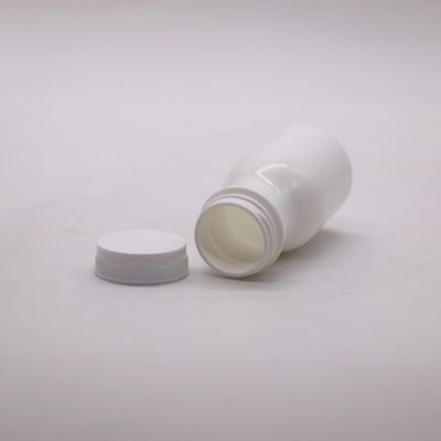 Белая пластиковая бутылка из 60 мл HDPE для удобного хранения твердых таблеток и капсул