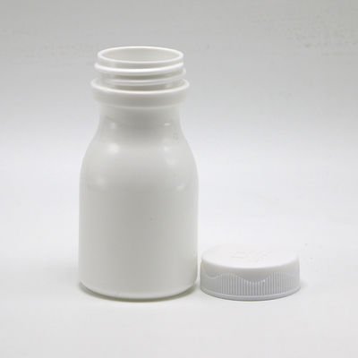 Белая пластиковая бутылка из 60 мл HDPE для удобного хранения твердых таблеток и капсул