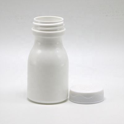 Белая пластиковая бутылка из 60 мл HDPE для удобного хранения твердых таблеток и капсул