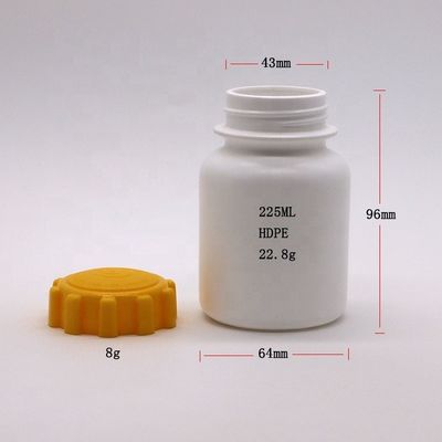 Круглый 225 мл 7.5 унций пластиковый HDPE лекарственный контейнер Дополнительный держатель бутылки