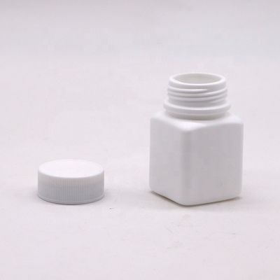 Промышленная фармацевтическая HDPE 30cc квадратная пластиковая бутылка капсулы с винтовой крышкой
