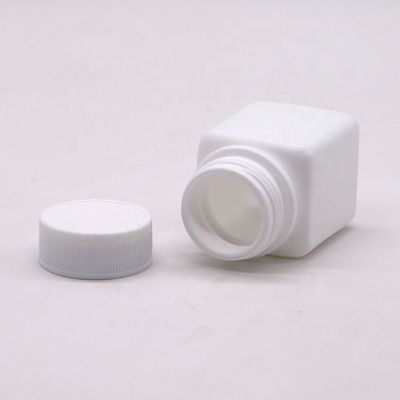 Промышленная фармацевтическая HDPE 30cc квадратная пластиковая бутылка капсулы с винтовой крышкой