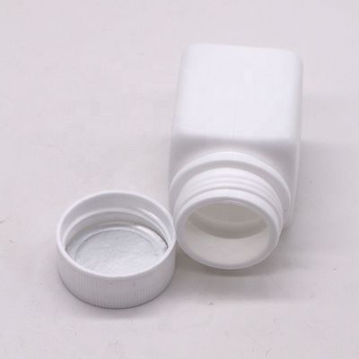 Промышленная фармацевтическая HDPE 30cc квадратная пластиковая бутылка капсулы с винтовой крышкой