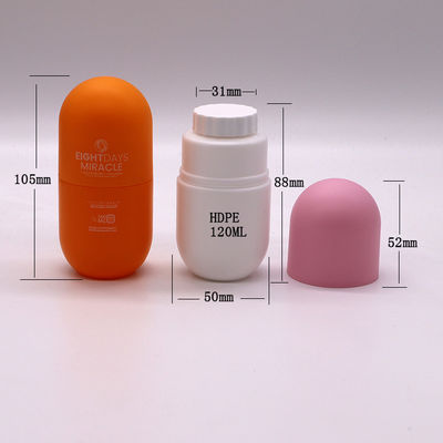 Популярная 120cc/130ml/180ml HDPE капсулообразная бутылка для пищевой добавки 4 унций