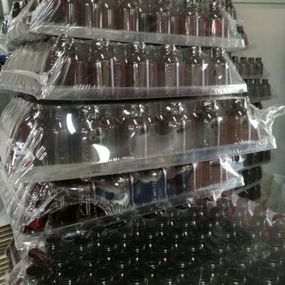 250 мл янтарной PET жидкой лекарственной бутылки с винтовой крышкой и аптечным контейнером для лекарств