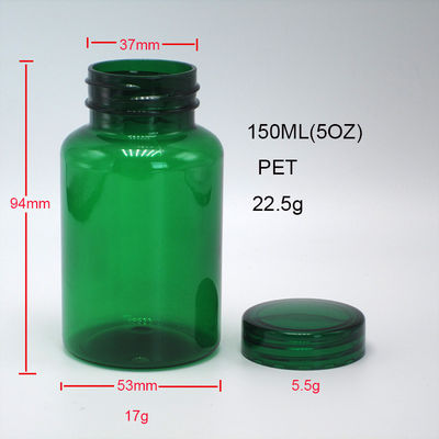Промышленная медицина PET бутылка индивидуальный цвет 150 мл / 5 унций с Emboss CRC алюминиевой крышкой