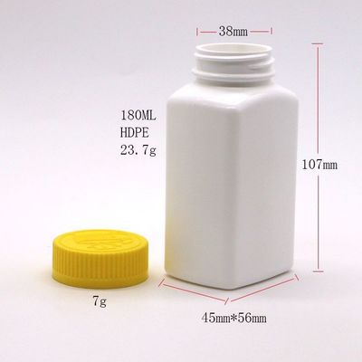 6OZ 180ml HDPE квадратная форма таблетки таблетки лекарственная бутылка для медицины Питание